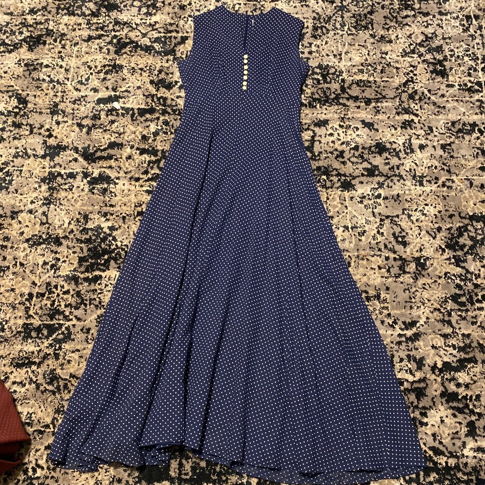 Leslie Fay Vintage rockabilly dress polka dot maxi
